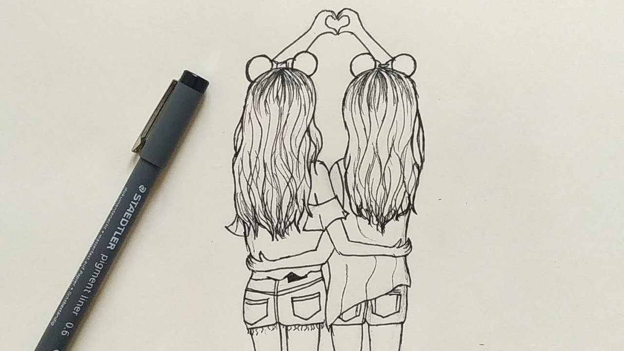 How to Draw Best Friends (BFF) Easy