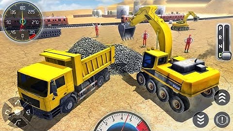 Train Build Railway Road Station FHD- Excavator JCB Construction Simulator - Android GamePlay #2