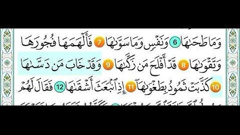 سورة الشمس مكررة من ٧ الى ١١ 