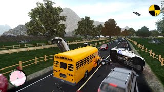 GTA 4 Crazy School Bus Crashes Ep.54