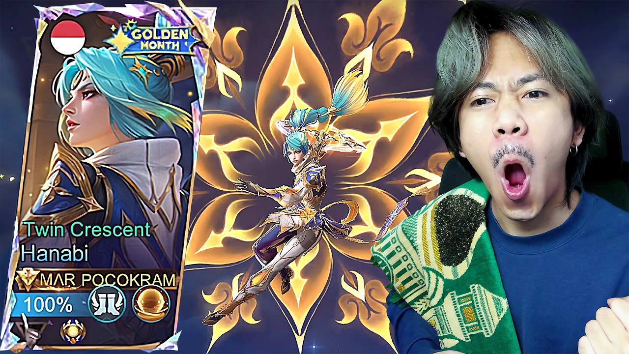 REVIEW SKIN GOLDEN MONTH HANABI TWIN CRESCENT - Mobile legends