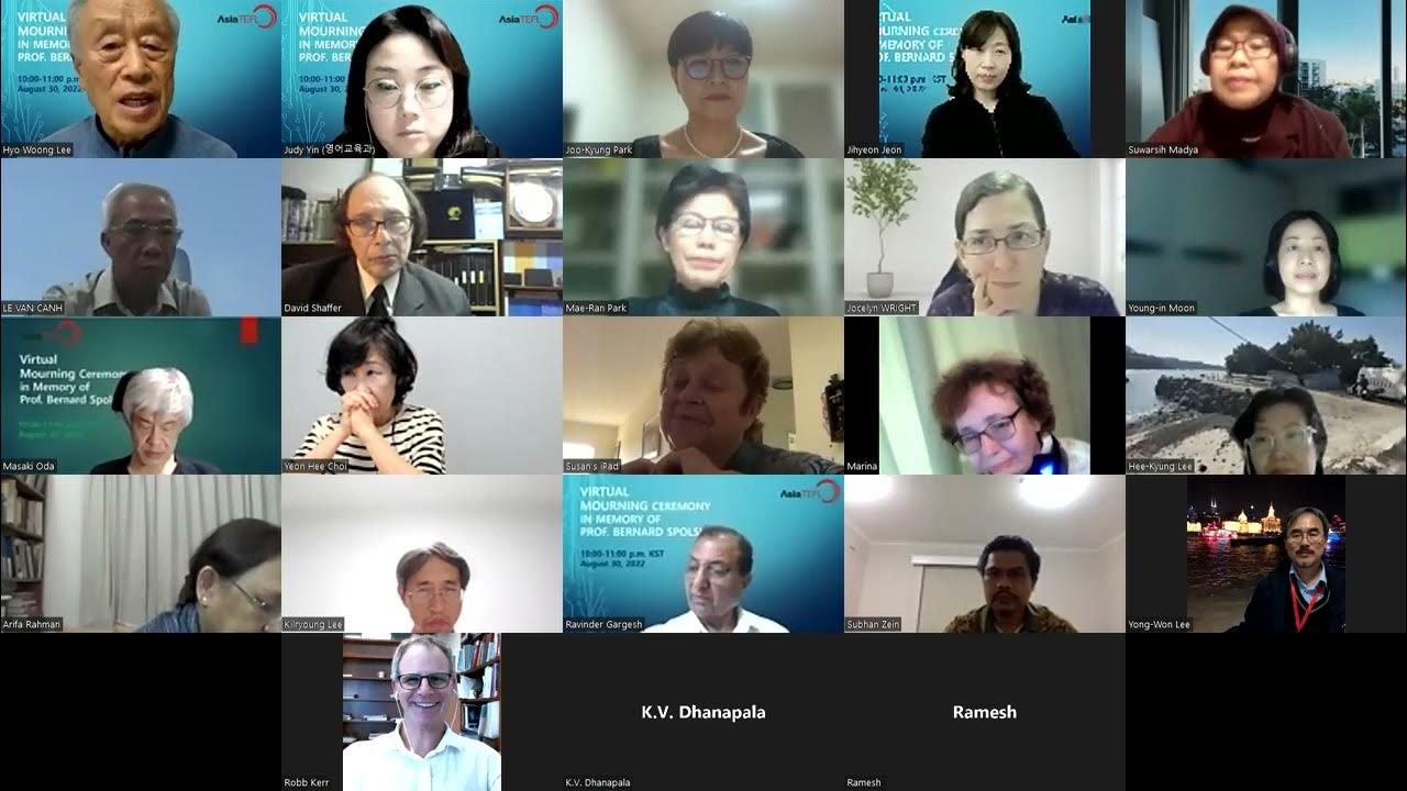 Virtual mourning ceremony in memory of prof bernard spolsky youtube