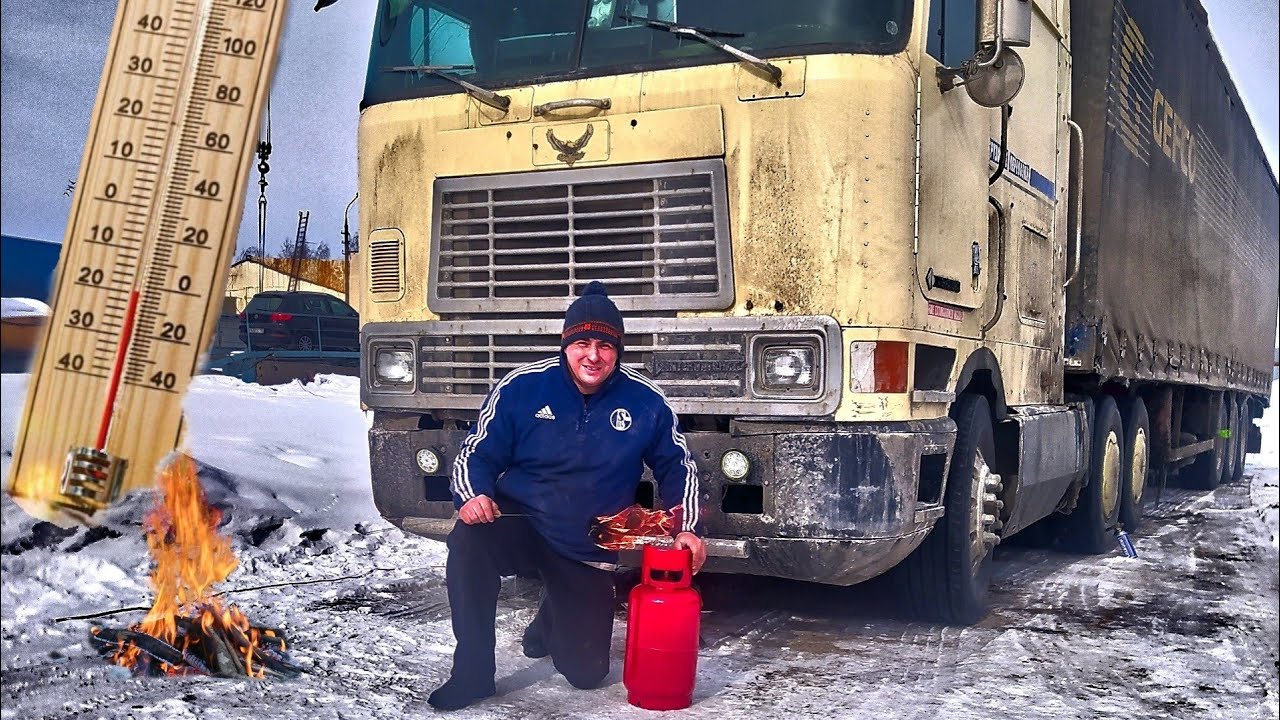 Запуск International 9800 в минус 27 градусов (cummins m11)|18+