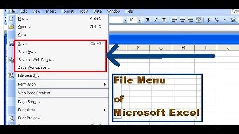 2 - How to Use The File Menu In Ms Excel 2003 in Urdu/Hindi - Part 2 - Lunar Computer College