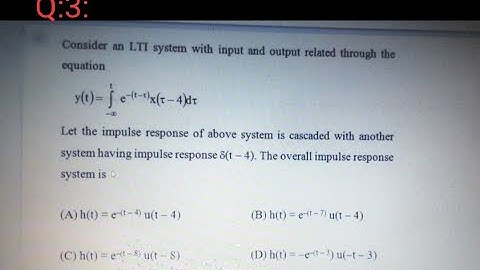 Q:3: SIGNAL & SYSTEM ( IMPULSE RESPONSE )