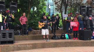 Marlin James performing at Patriot Prayer event