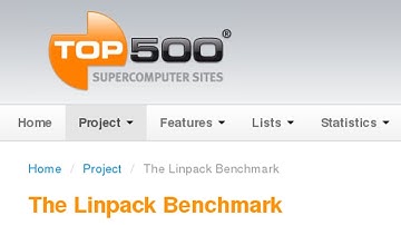 TOP500, ranking of 500 most powerful super computers in the world