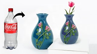 Plastic Bottle Flower Vase Cement Flower Vase পলযসটকর বতল দয ফলদন