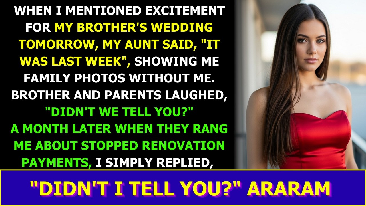 The day before brother's wedding, when I said I can't wait for the ceremony tomorrow, my aunt said