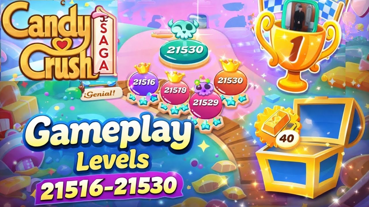 Candy Crush Saga Gameplay Levels 21516-21530