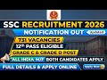 SSC Recruitment 2026 | 12th Pass Job | Govt Job | Latest Jobs | All India Job | Free Job Alert | Sk