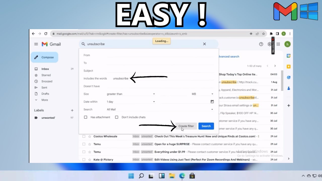 How to Unsubscribe all Unwanted Emails in Gmail (2 Methods) - YouTube