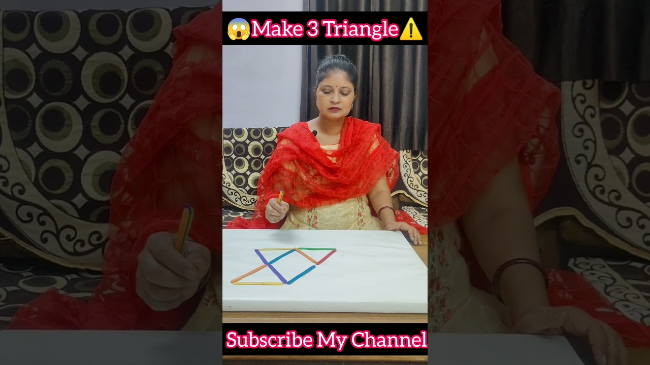 Remove 3 sticks make 3 triangle | MATCHSTICK PUZZLE | 