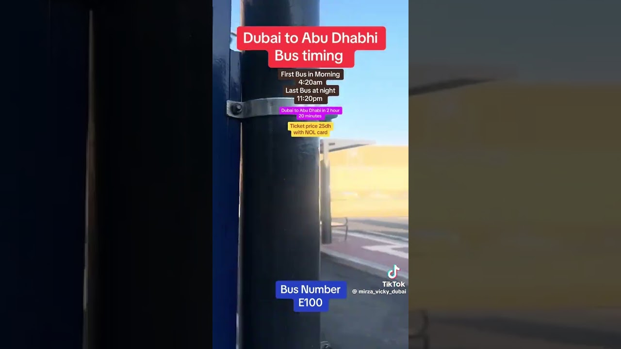 Dubai to Abu Dhabi bus service 