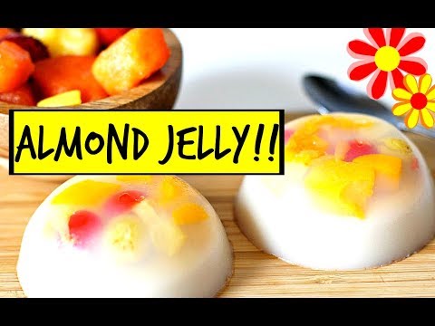 ALMOND JELLY WITH COCKTAIL FRUIT!! (VEGAN) 杏仁豆腐