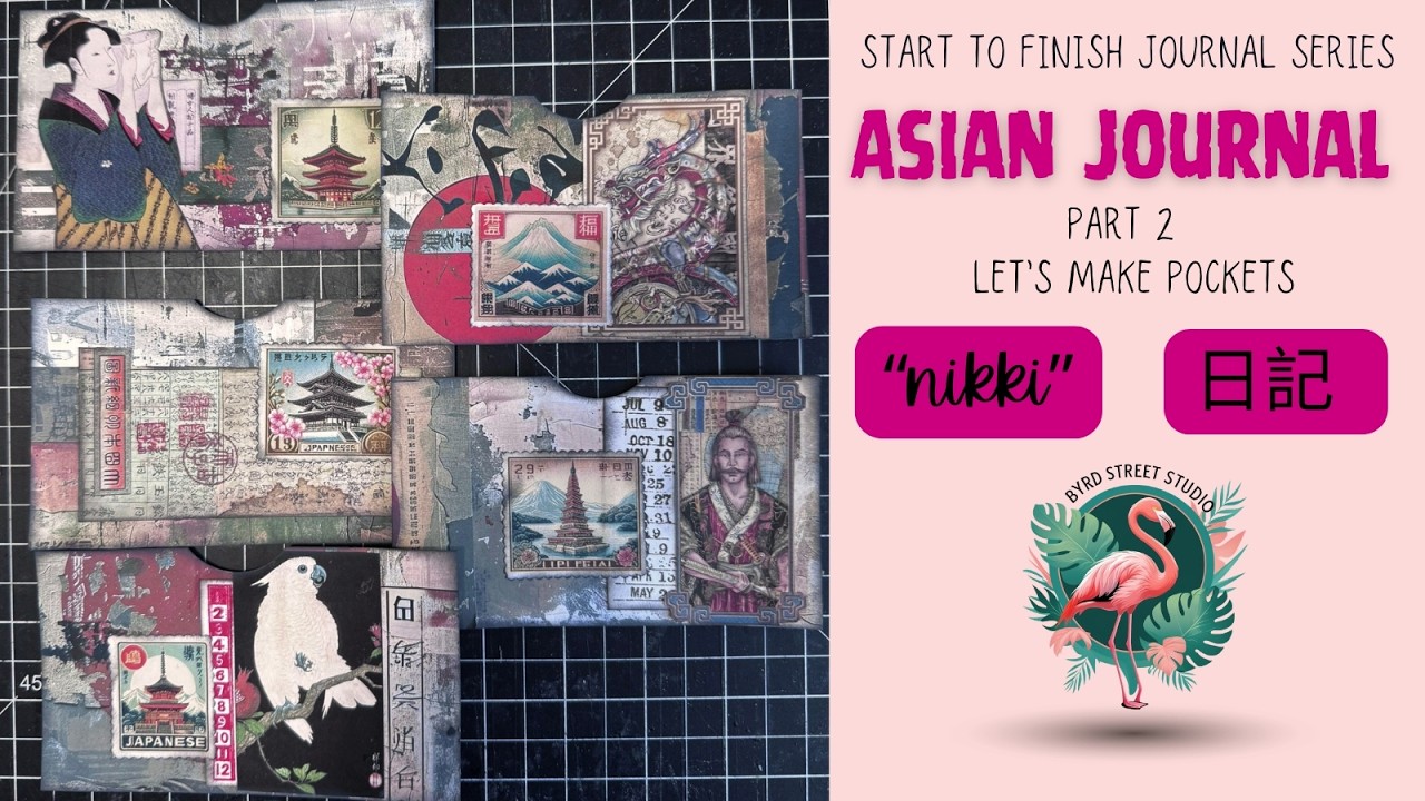 Asian Junk Journal Part 2: Let's Make Some Page Pockets (Start‑to