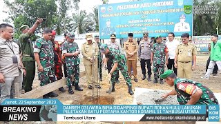 Danrem 031 Wira Bima Lakukan Peletakan Batu Pertama Kantor Koramil 11 Tambusai Utara