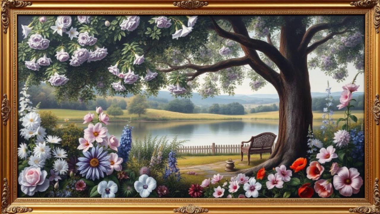 Vintage Cozy Country Mood Wallpaper Background | Ultra HD | Framed Original Digital Art