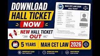 MAH CET LAW 2026 Hall Ticket OUT 🔥 | Download Now (5 Years LLB) | Direct Link + Steps