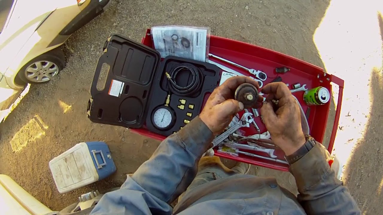 GMC 3500 454 BBC Harbor Freight Oil pressure test kit - YouTube