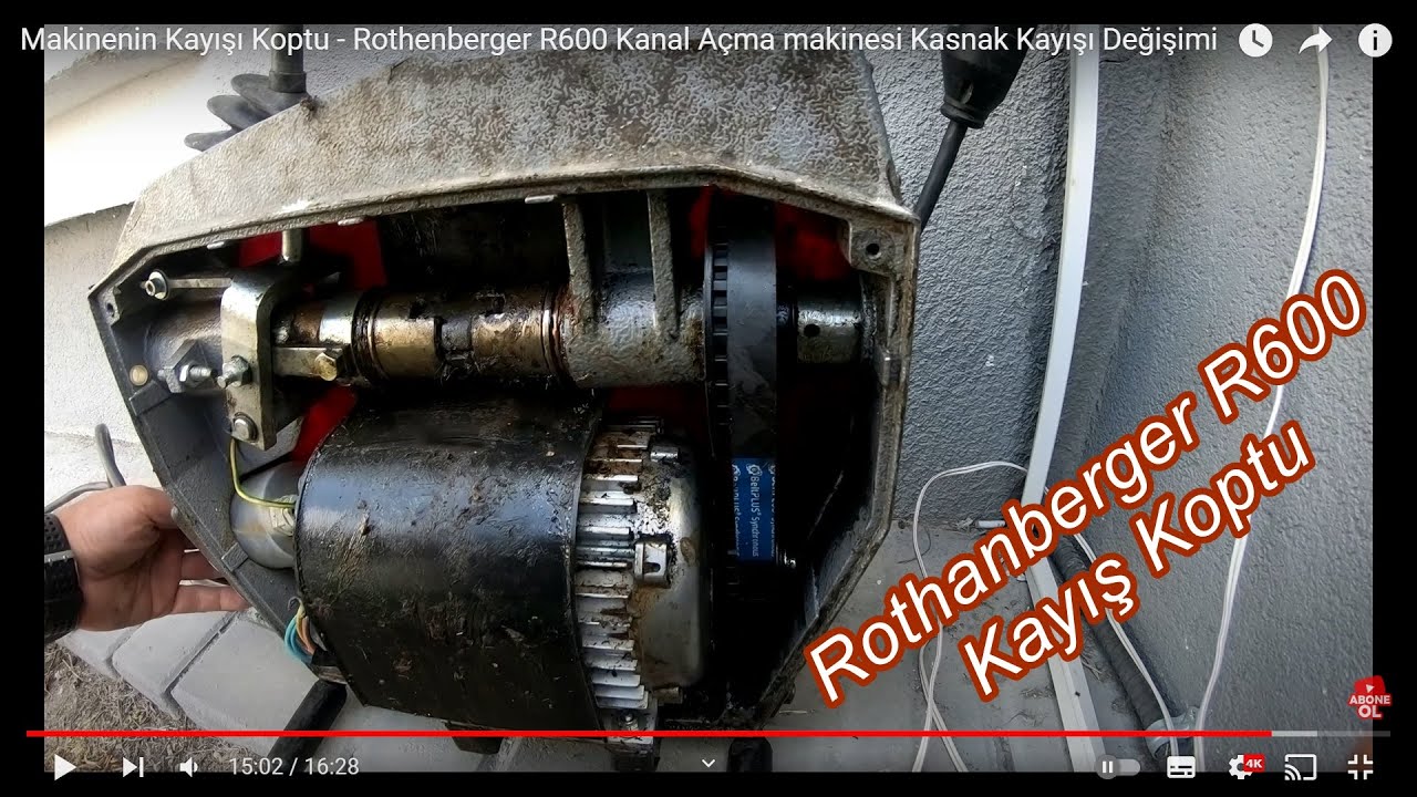 Makinenin Kayışı Koptu - Rothenberger R600 Kanal Açma makinesi Kasnak Kayışı Değişimi Ve Tamiri