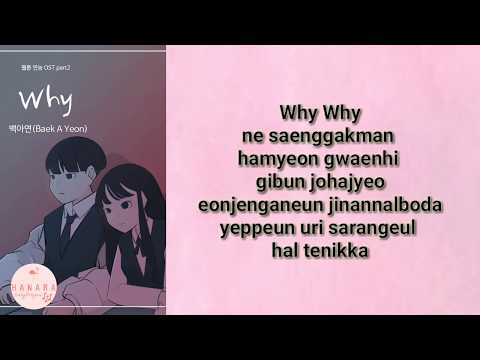 Baek A Yeon - WHY (Ost. Webtoon Yeonnom) Karaoke/Instrumental