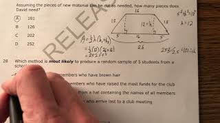 NC Math 3 Released EOC, #28