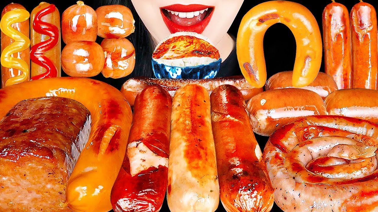 ASMR Kielbasa Sausages, Johnsonville, Spam, Fried Vienna Sausages, Kimchi Recipe Mukbang