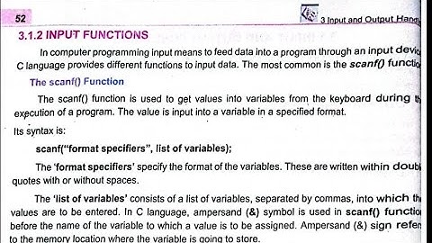 INPUT FUNCTIONS|| input and output handling|| chapter # 3