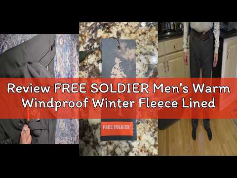 Review FREE SOLDIER Men's Warm Windproof Winter Fleece Lined Pants | Hiking Expandable-Waist Softshe