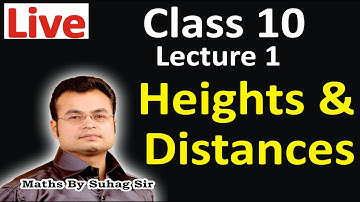 Class 10 Lecture 1 Heights and Distances Maths By Suhag Teko Classes Bhopal