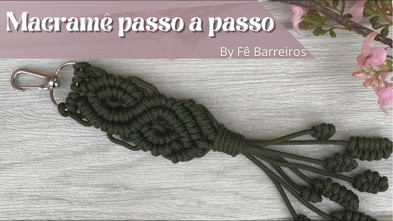 CHAVEIRO EM MACRAMÊ PASSO A PASSO | NÓ FOLHA | DIY MACRAME KEYCHAIN LEAF KNOT #macramepassoapasso