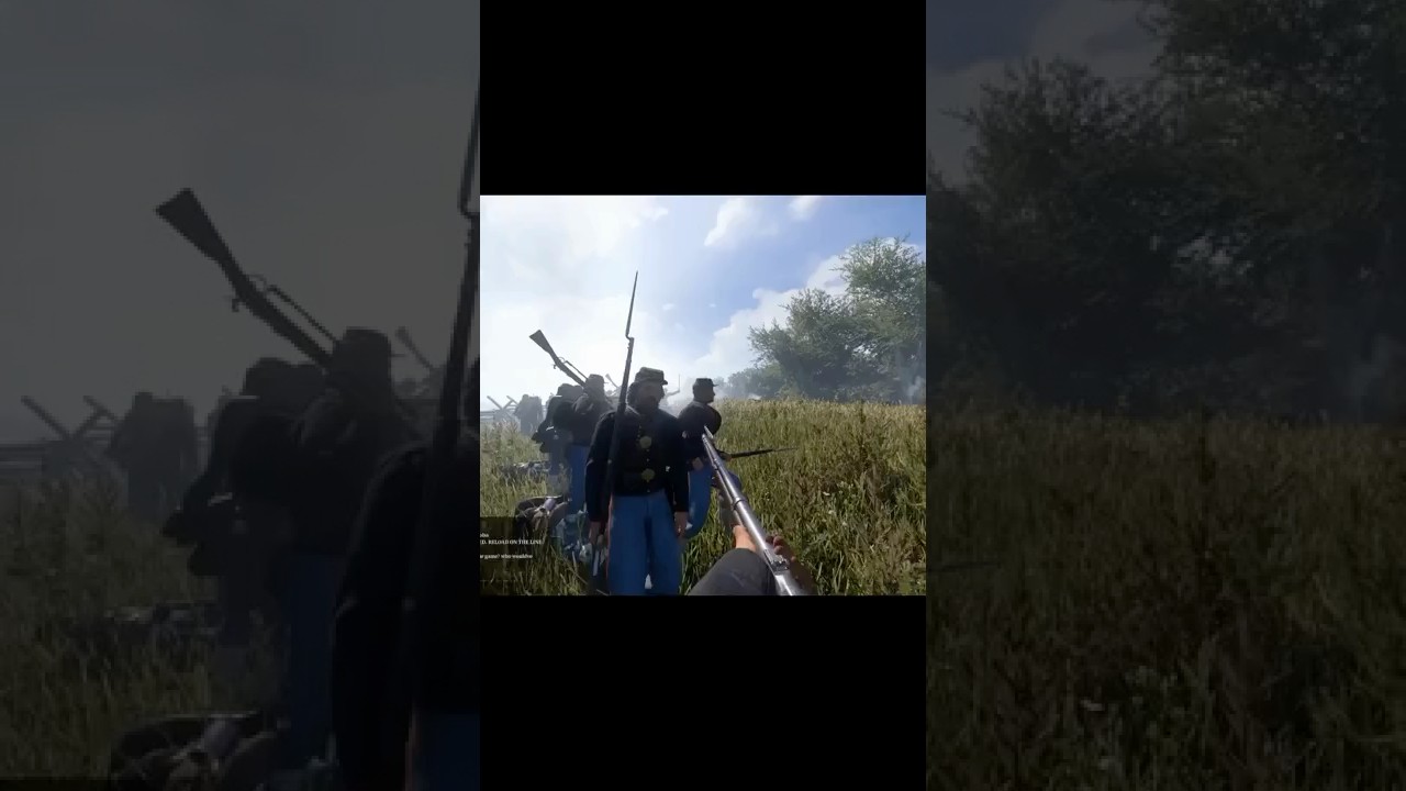 Civil war bayonet charge with rock music 