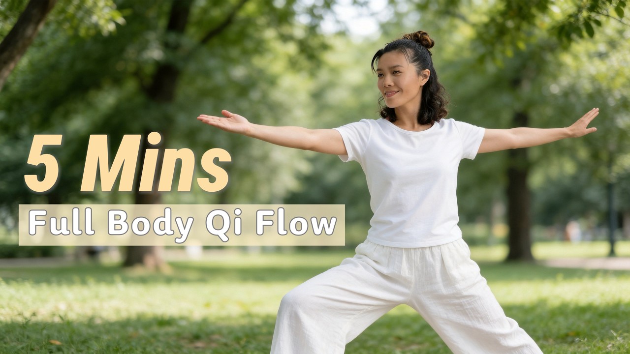 5 Mins Full Body Qi Awakening | Slow, Gentle Morning Flow (No Jumping)