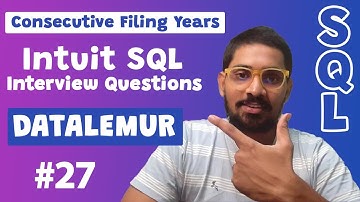 Intuit SQL Interview Questions | Consecutive Filing Years | SQL Interview Questions | Data Analytics