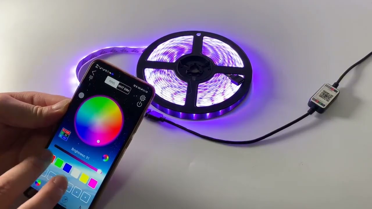 Kit Banda LED, 10 Metri, 5050 RGB, Aplicatie Telefon