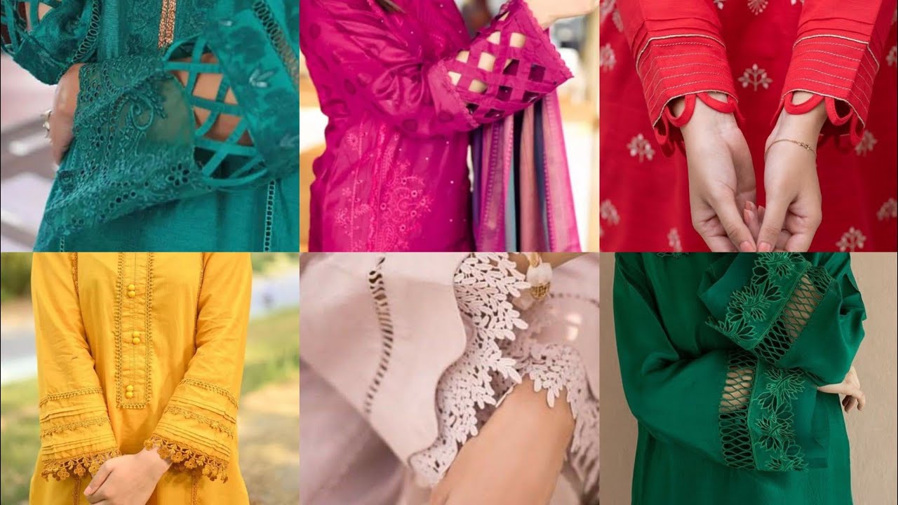 Designer wear laces work sleeves design//Women shirt suit sleeves