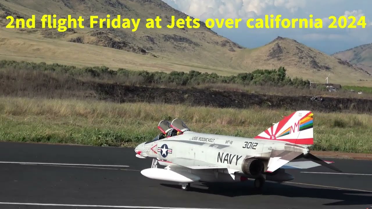 Carf F-4 Phantom twin Kingtec 235 turbine jet 2nd flight Friday at Jets over california 2024