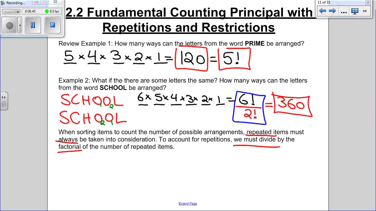 Math 302 Lesson 2.2 Fundamental Counting Principal Restrictions YouTube