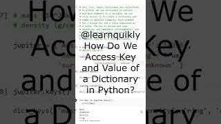 How Do We Access Key and Value of a Dictionary in Python? #python #pythons #programming #shorts