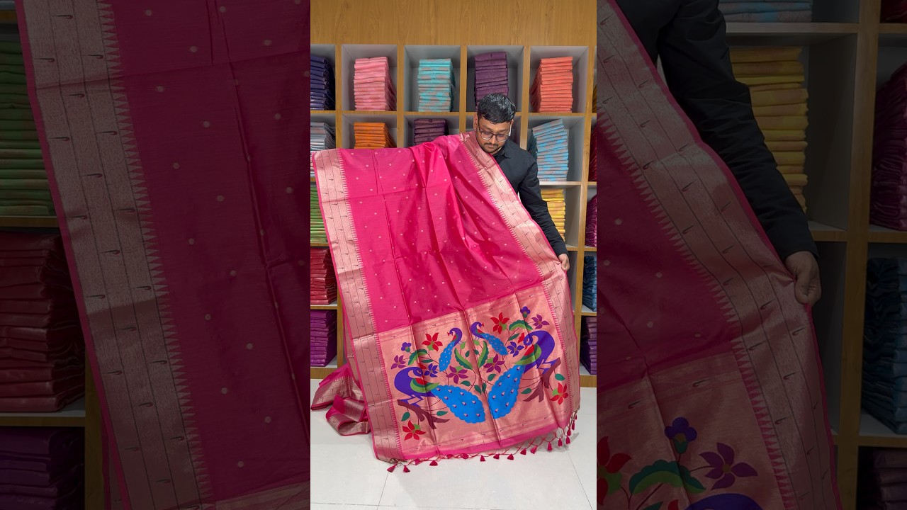 Soft Raw Silk Peacock Paithani Saree