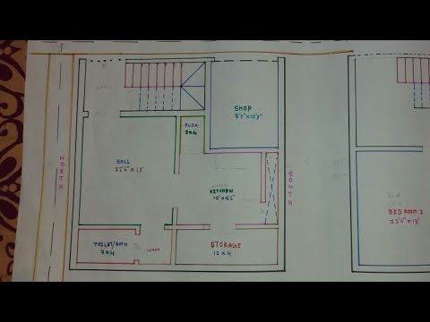 24  26 north east  duplex house  plan  map YouTube