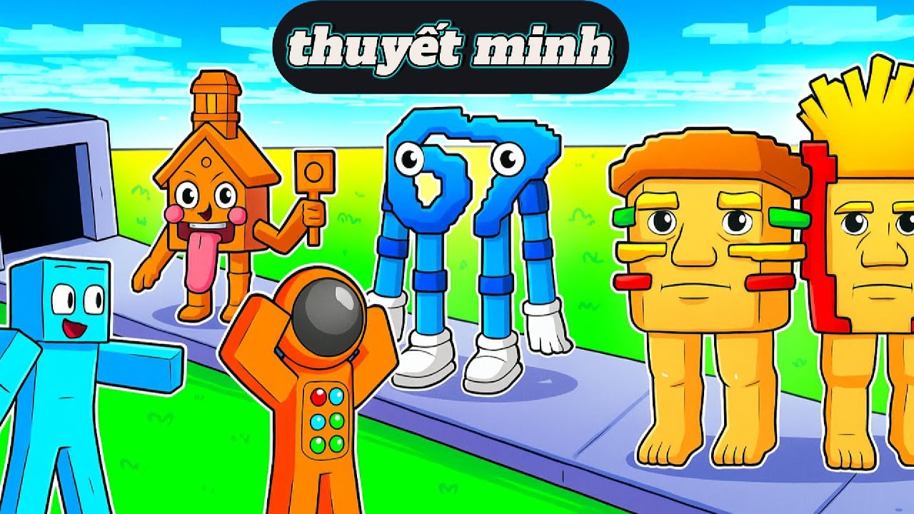 Tôi Thử Thách Tham Gia Máy Chủ Xây Nhà Máy Brainrots Trong Minecraft