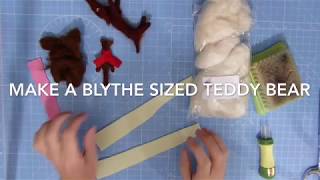 how to make a teddy for a blythe doll - needle felting a tiny teddy