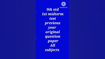 9th std first midterm test previous year original question papers for all subjects