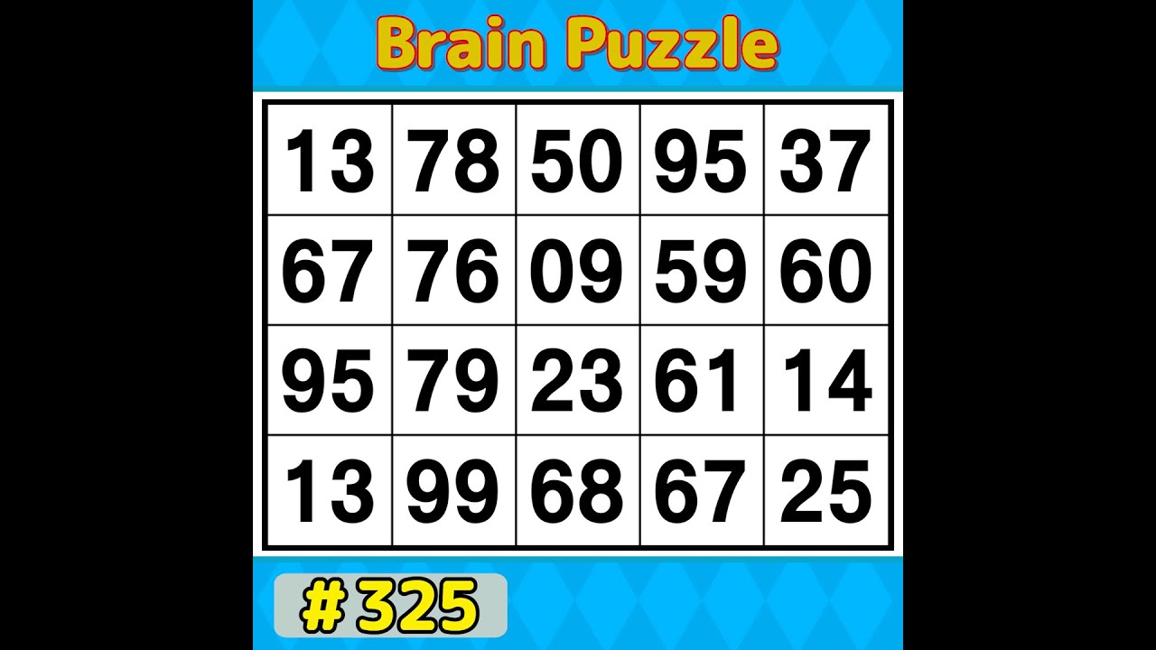 【Number Search】 Can You Find Them All? 《Brain training》 #325