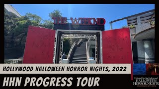 Halloween Horror Nights (HHN) Tour of Props, Scare Zones Universal Studios Hollywood 2022