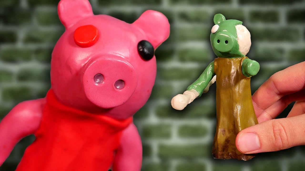 Roblox Piggy, DIY polymer clay figure, How to make Roblox Piggy 🐷 