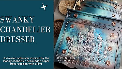 Dreamy dresser makeover with a glam chandelier loo...