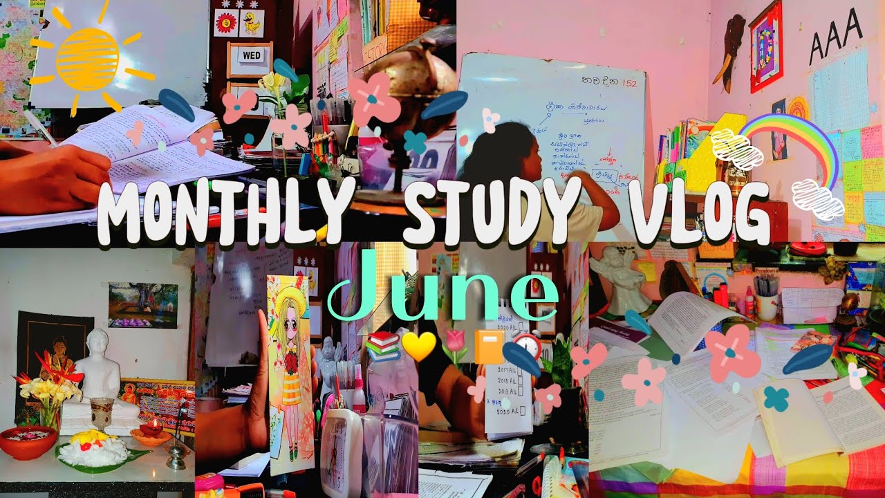 Monthly Study Vlog 🌼📚🌷⏰ || මුළු මාසෙම පාඩම් වැඩ ☺️📙❤ || Vlog #34